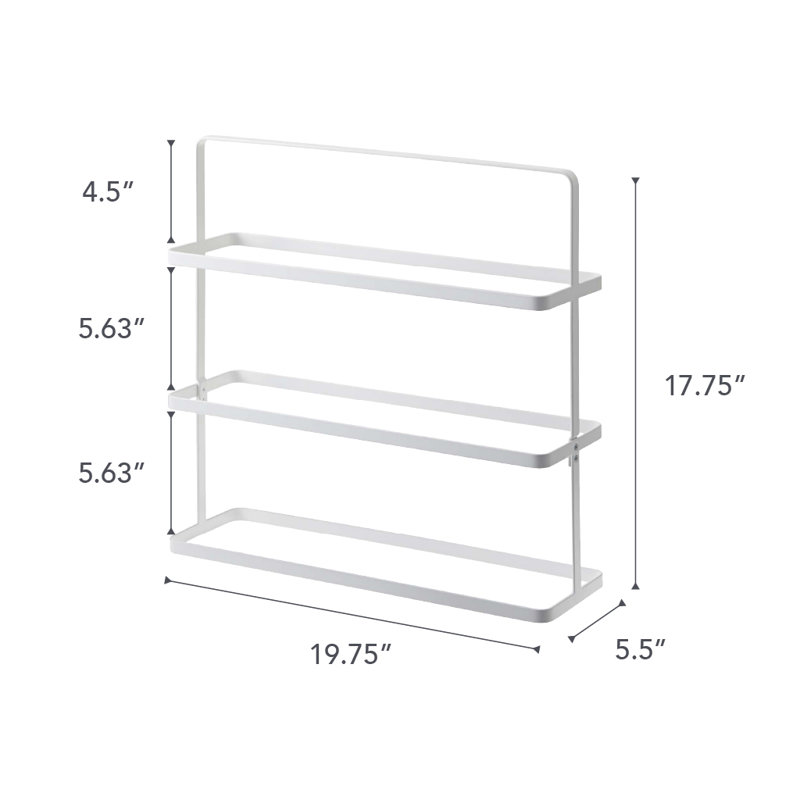 Compact Modern White Steel 3-Tier Shoe Rack
