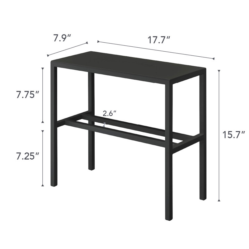 Black Metal 2-Tier Entryway Shoe Organizer