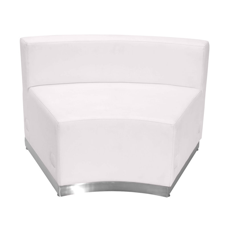 Avalon Melrose White LeatherSoft Concave Chair with Stainless Steel Base