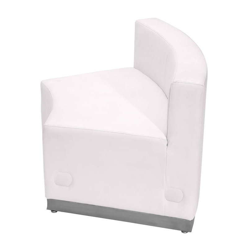 Avalon Melrose White LeatherSoft Concave Chair with Stainless Steel Base