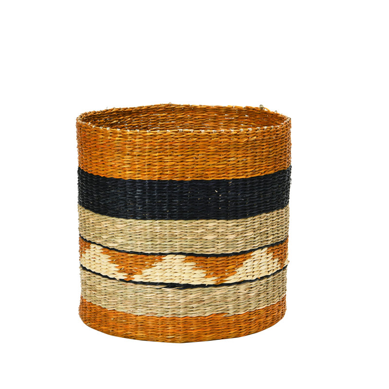 Handwoven Round Multicolor Seagrass Basket Set