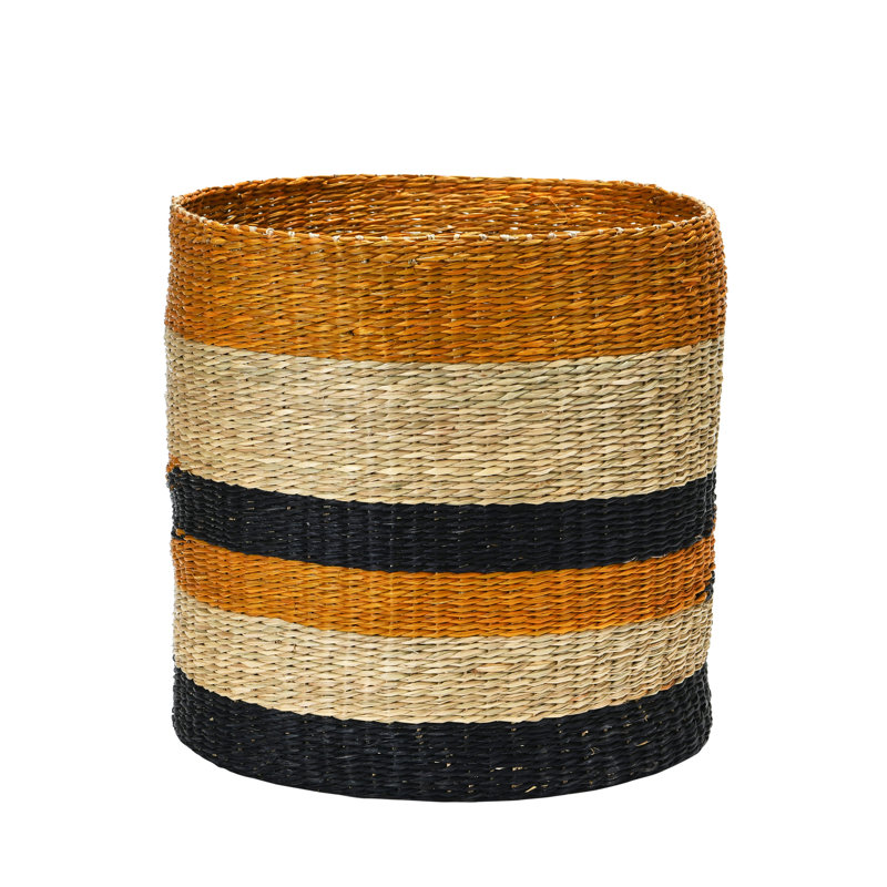 Handwoven Round Multicolor Seagrass Basket Set