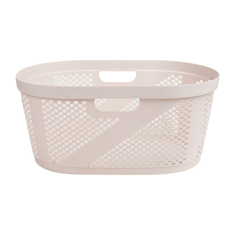 Ivory Plastic Ventilated Laundry Hampers, Set of 2