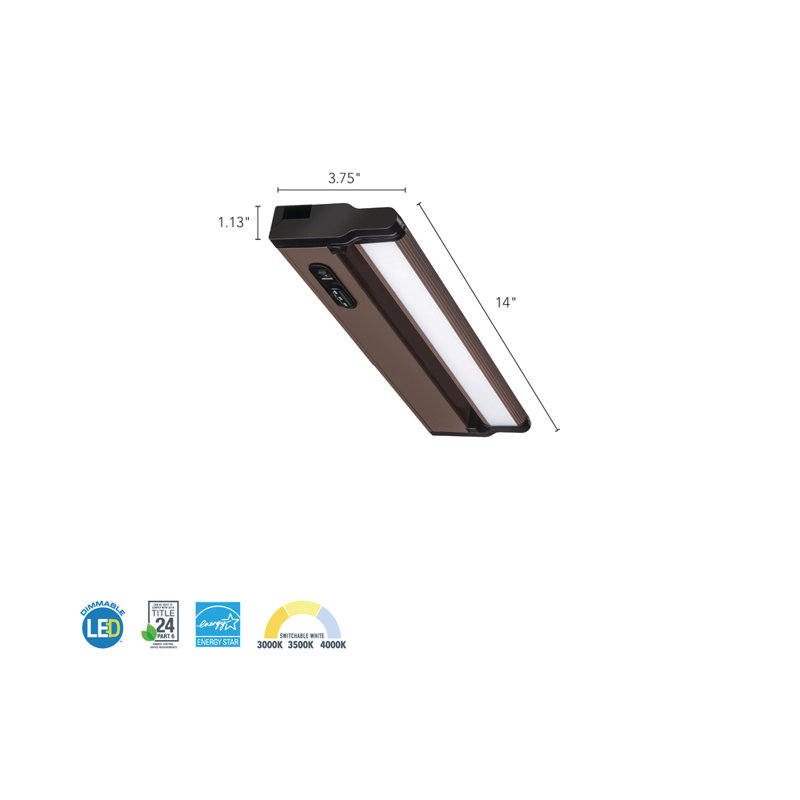 Bronze 14'' LED Under Cabinet Light with Remote