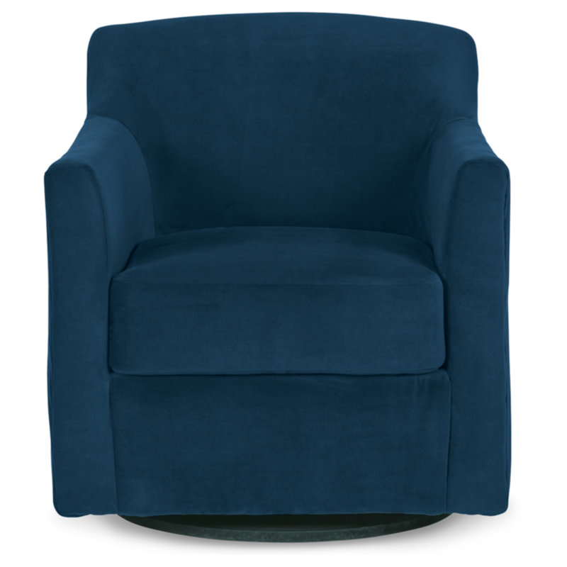 Modern Blue Spot Velvet 29" Swivel Accent Chair