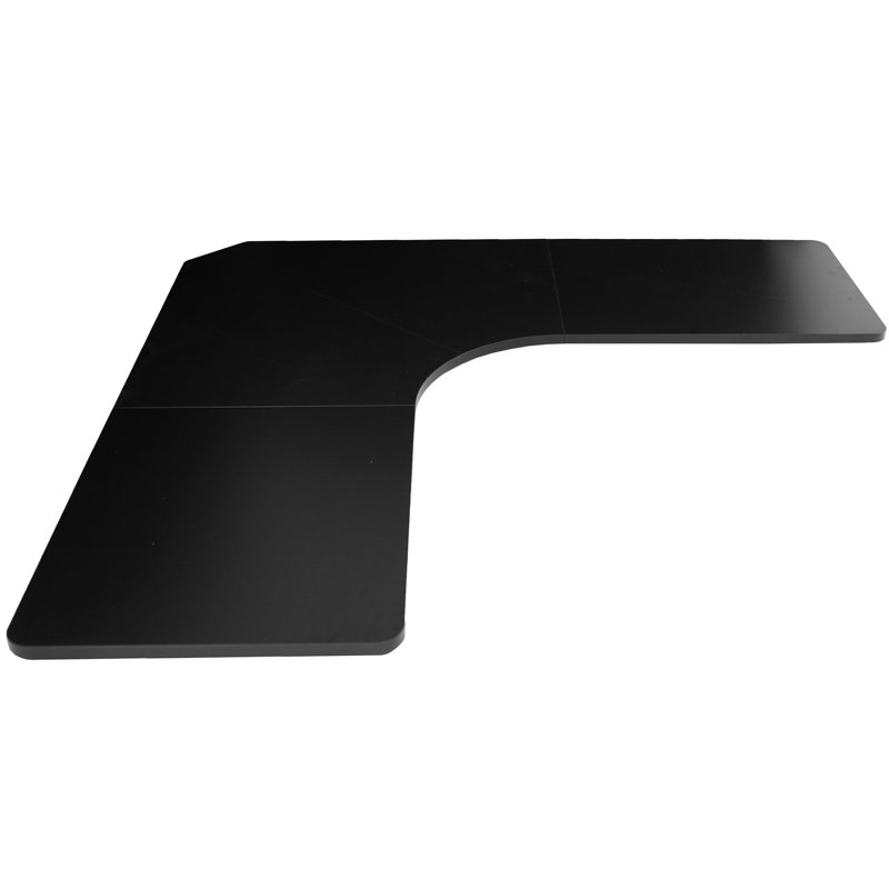 Modern Black Laminated 71" Curved Corner Desk Top