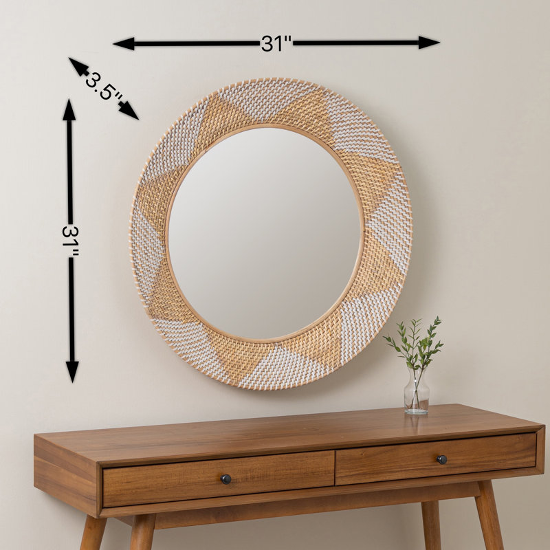 George Rectangular Wood and Gold Vanity Mirror