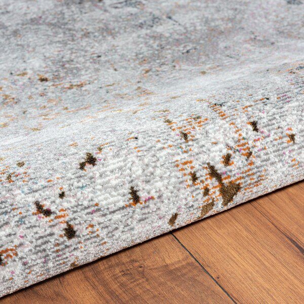 Modern Abstract Speckled Gray 5' x 7' Synthetic Area Rug