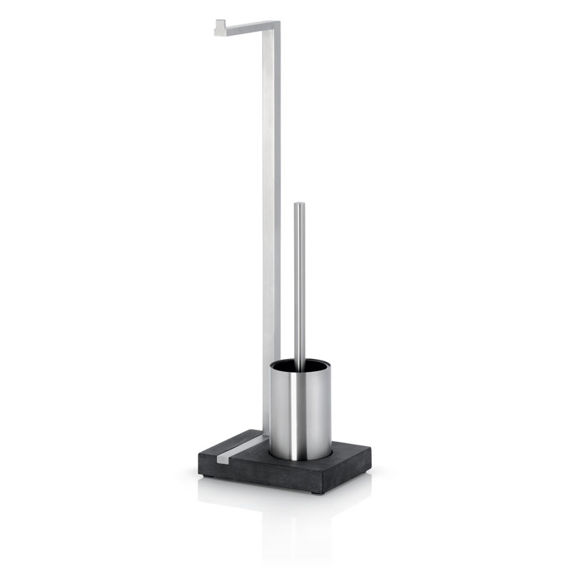 Stainless Steel Freestanding Toilet Brush and Paper Holder