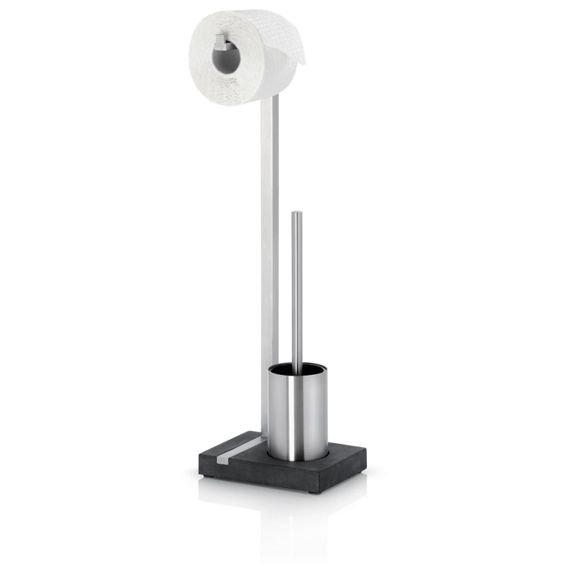 Stainless Steel Freestanding Toilet Brush and Paper Holder