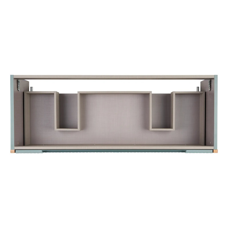 Sage Green Warm Oak 48" Wall-Mounted Double Vanity with Ceramic Sink