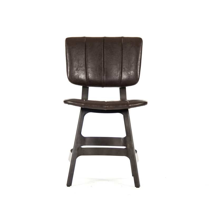 Modern Worksmith Faux Leather Brown Metal Side Chair