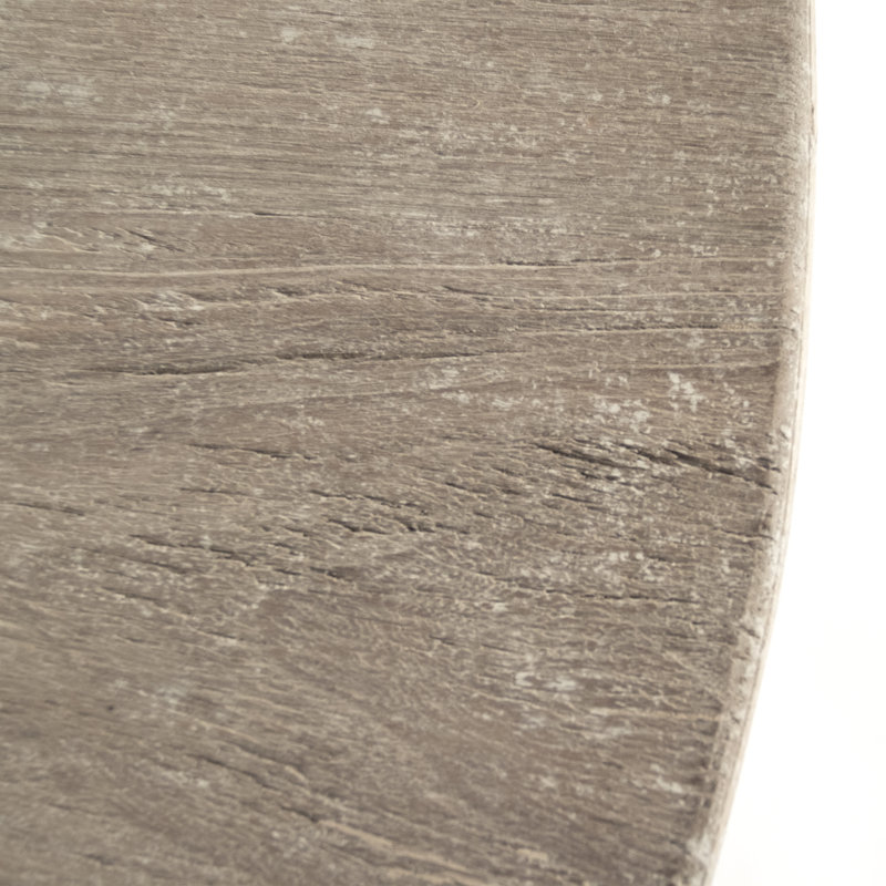 Weathered Gray Round Wood French Country Dining Table