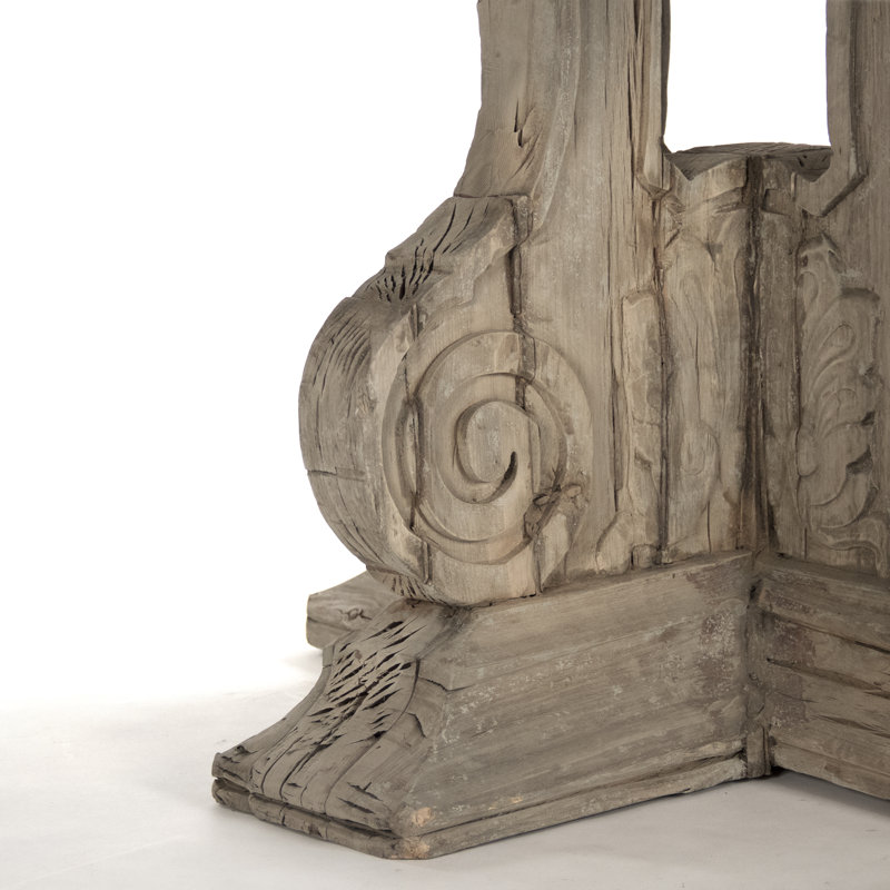 Weathered Gray Round Wood French Country Dining Table