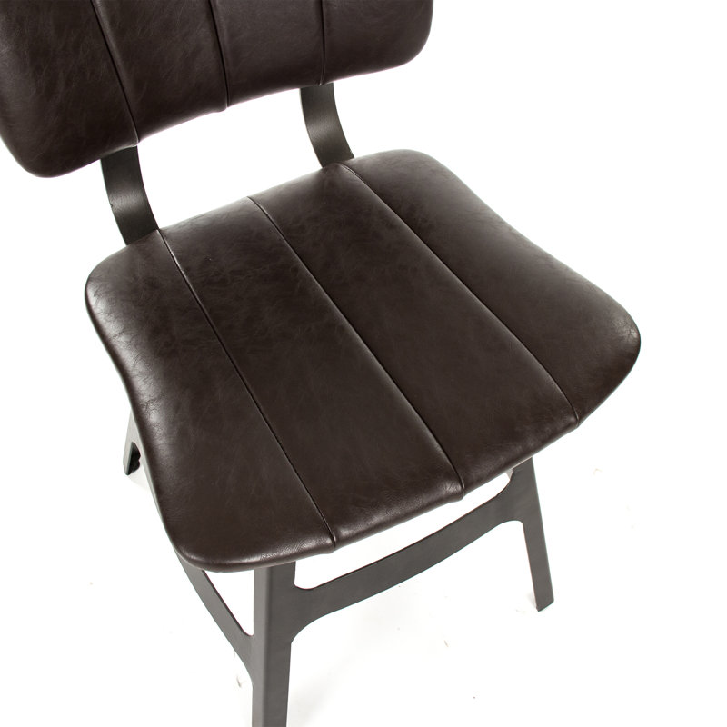 Modern Worksmith Faux Leather Brown Metal Side Chair