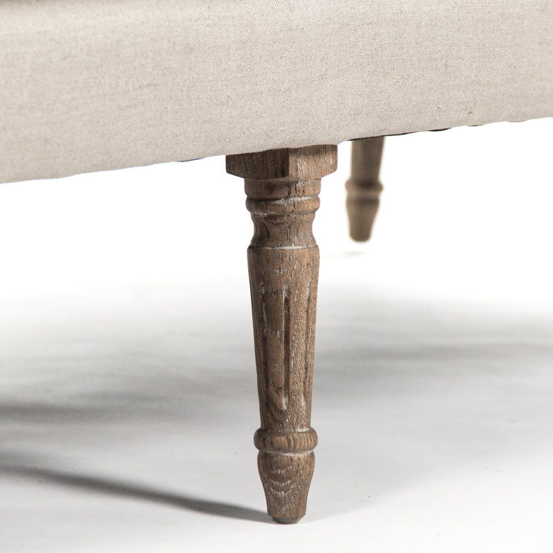 Elegant Gray Linen 79'' Sofa with Limed Oak Frame and Removable Cushions