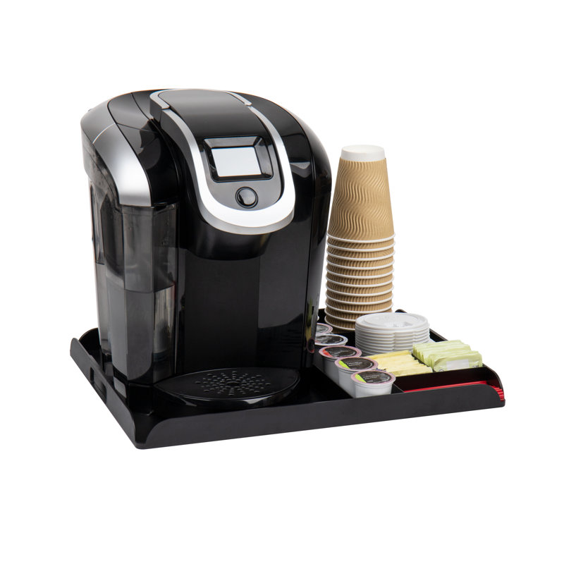 Compact Black Coffee Pod Organizer Tray for Countertop Use