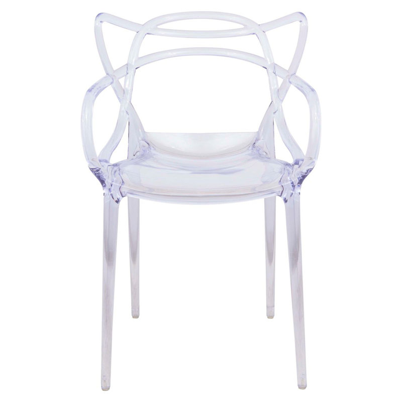 Milan Modern Clear Plastic Dining Chair with Elegant Wire Design