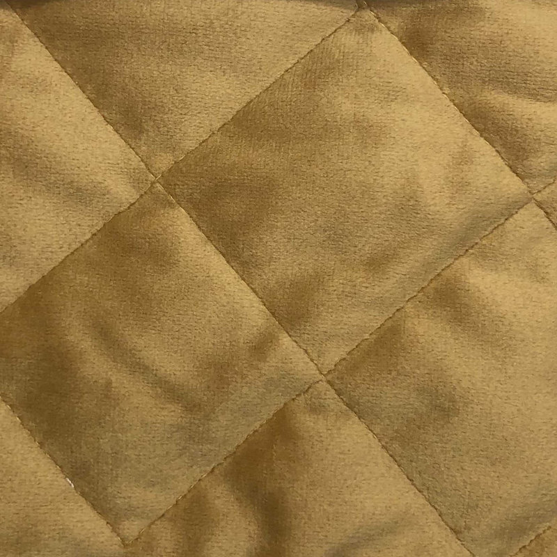 King Gold Velvet Diamond Quilt Set with Shams
