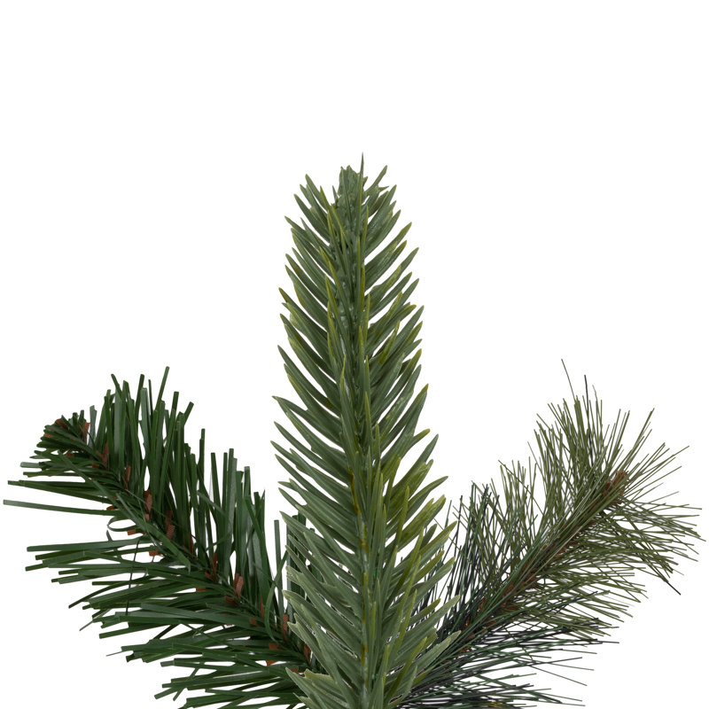 Warm White Pre-Lit Pine Artificial Christmas Wreath with Ribbon