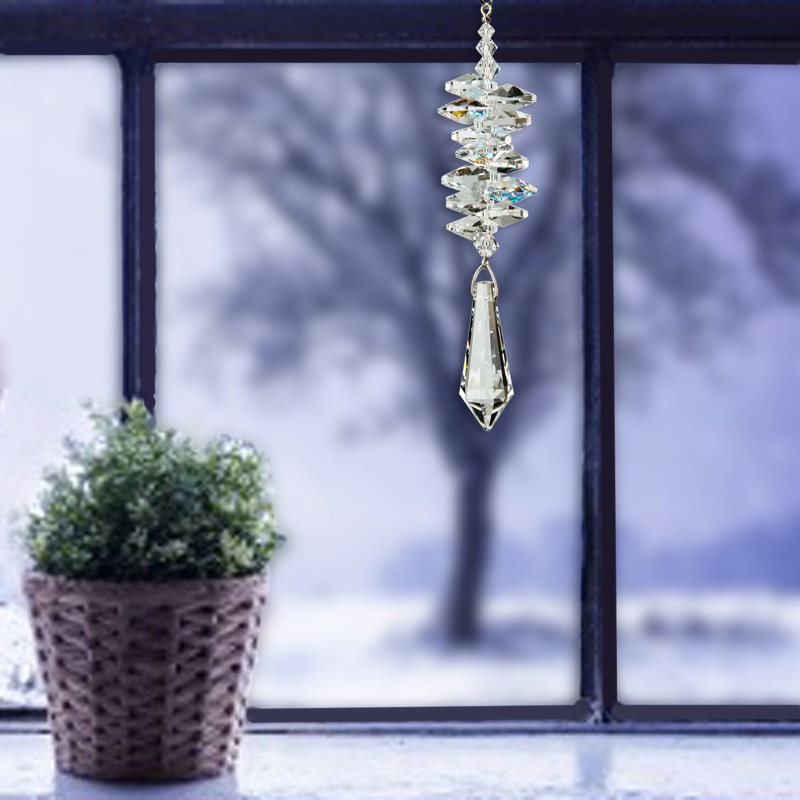 Icicle Crystal Cascade Suncatcher in Ice-Clear Finish