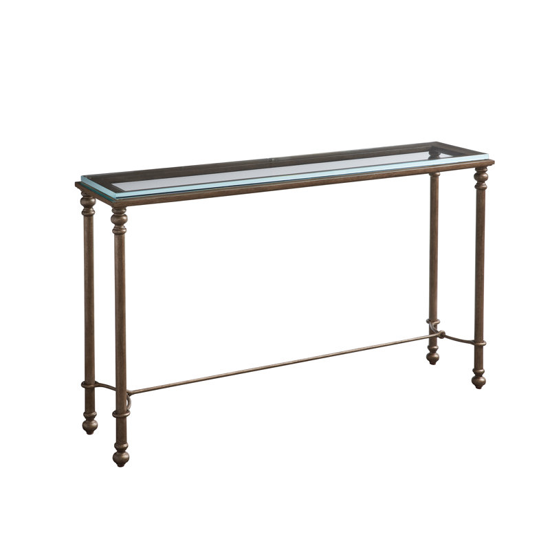 Laguna 58'' Gold Metal and Glass Console Table