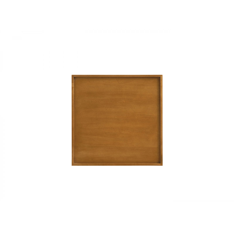Mid-Century Modern White and Brown Wood Square End Table