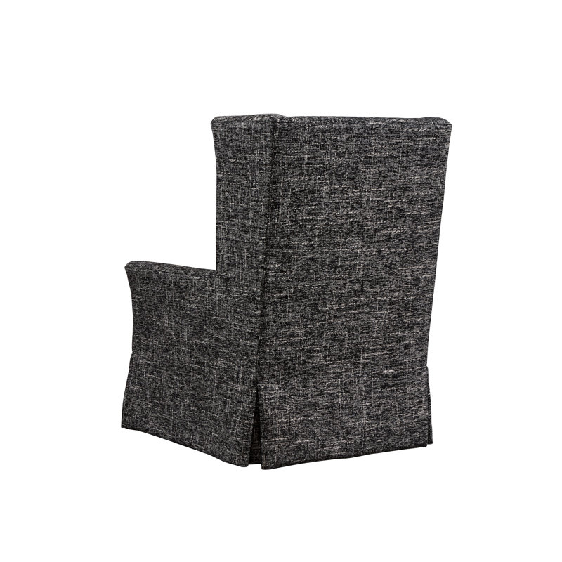 Barclay Butera Black Finish Swivel Wingback Chair in Gray