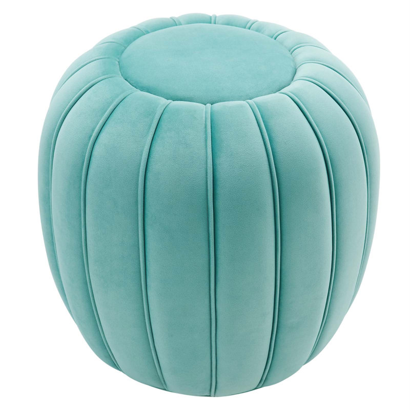 Mint Velvet Tufted Round Accent Ottoman, 19"