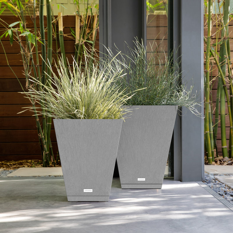 Nobleton Gray Square 10" Planter Saucer for Indoor/Outdoor
