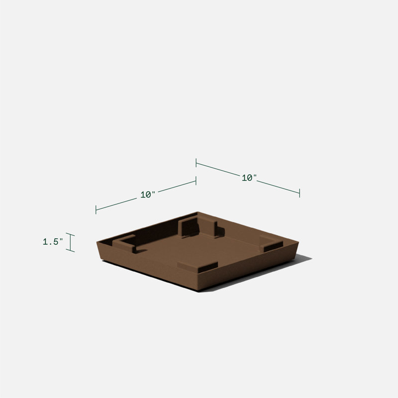 Espresso Nobleton 10" Square Planter Tray in Plastic Composite