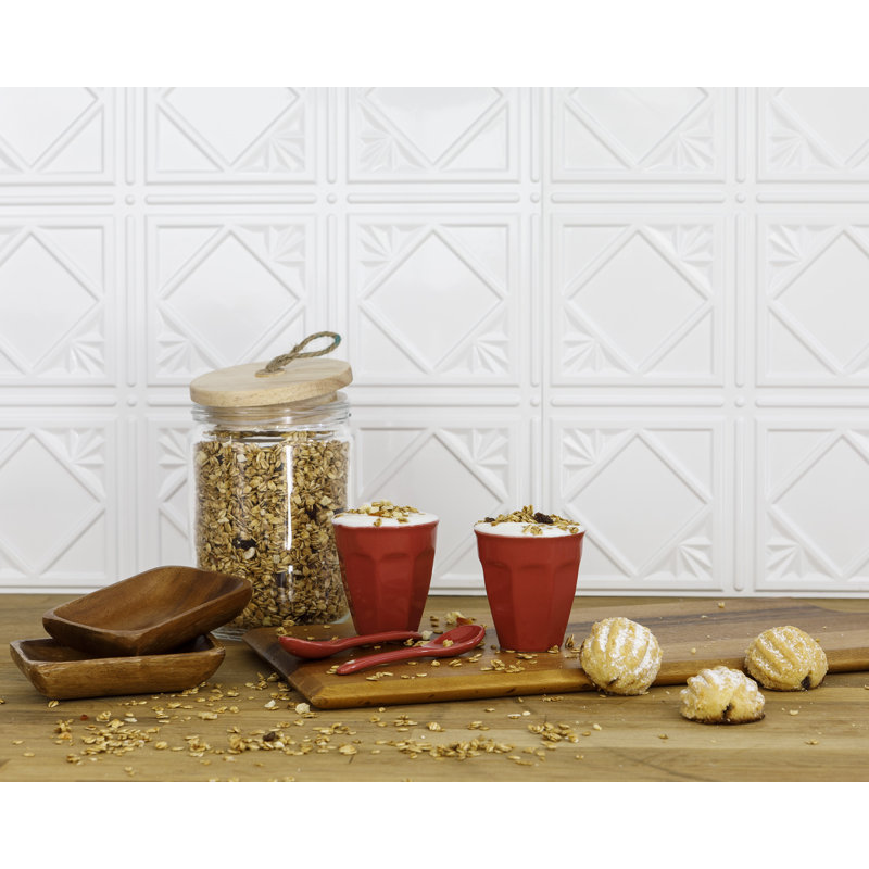 White 3D Embossed Tin Backsplash Panels 30-Pack