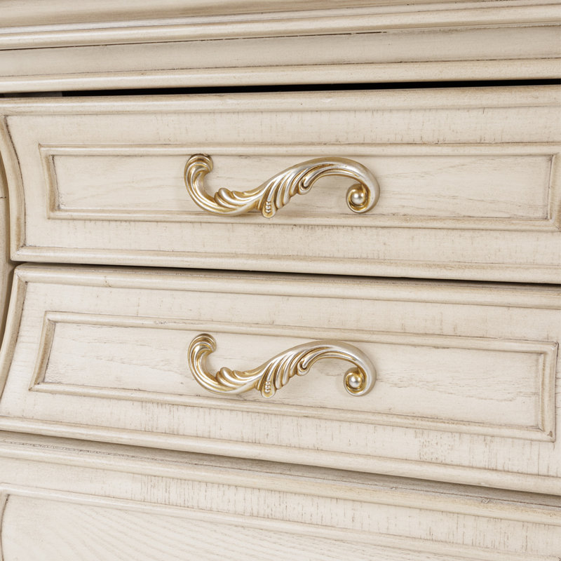 Champagne Solid Wood Executive Desk with Filing Drawer