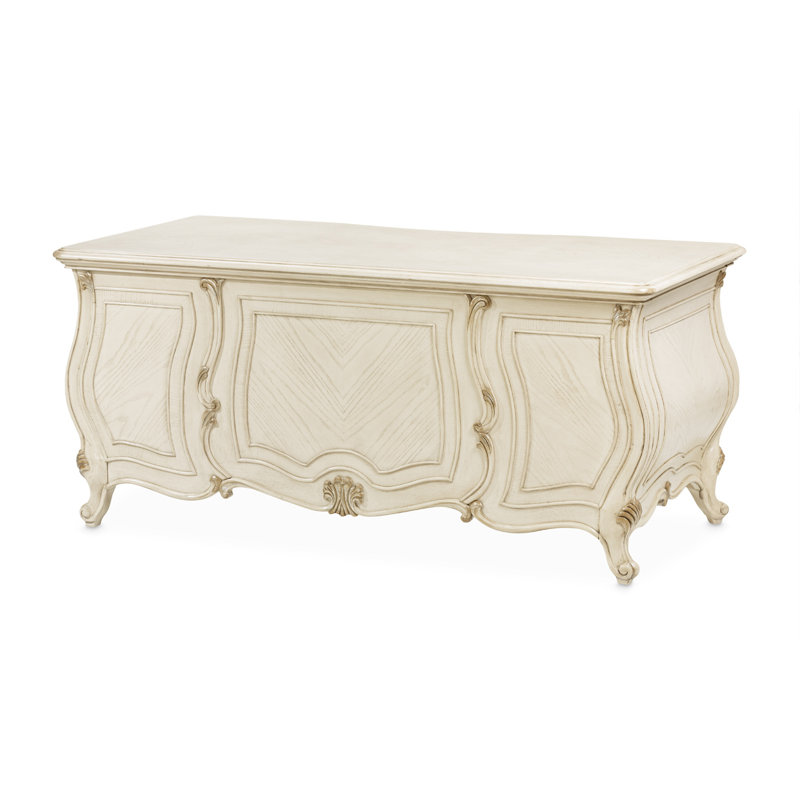 Champagne Solid Wood Executive Desk with Filing Drawer