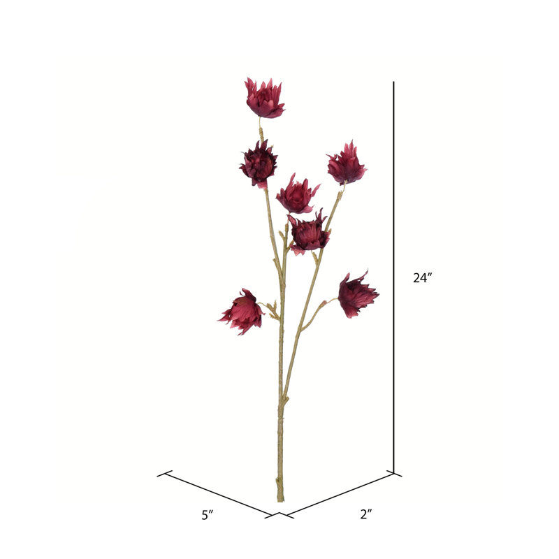 24" Burgundy Polyester Hibiscus Spray Centerpiece