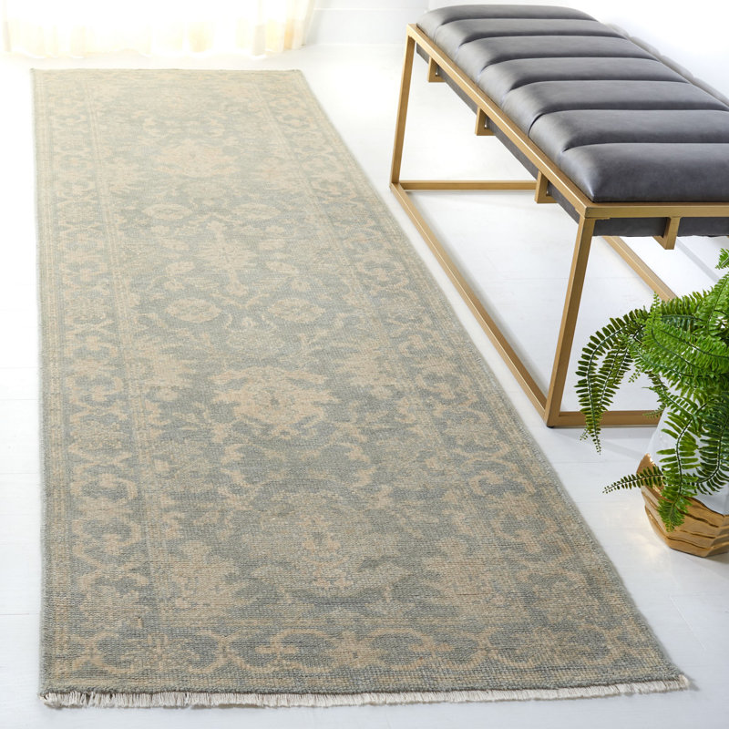 Oushak Gray Hand-Knotted Wool 6' x 9' Area Rug