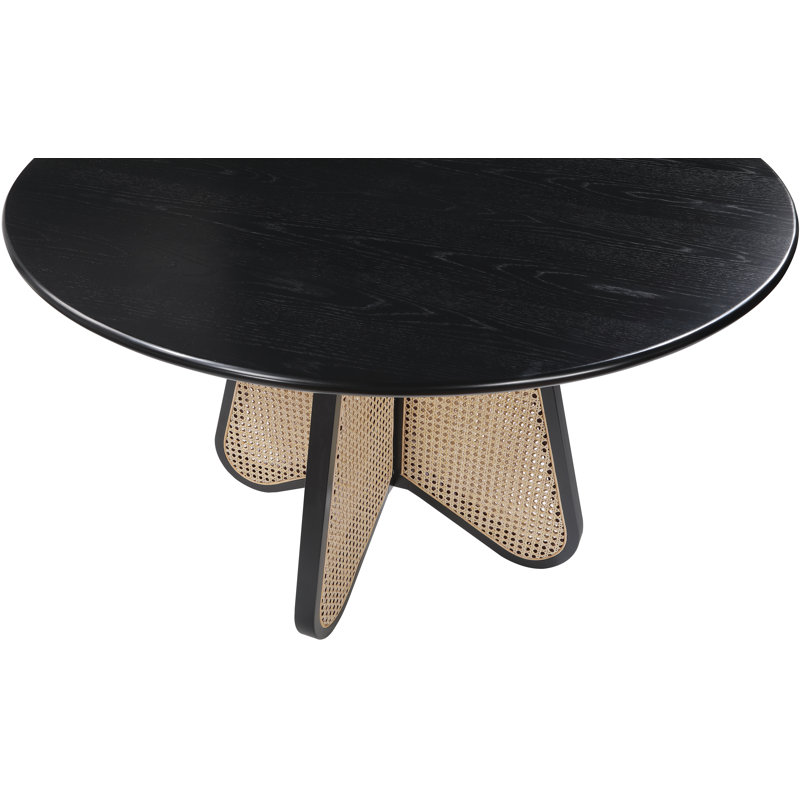 Butterfly Black and Natural Cane Round Dining Table