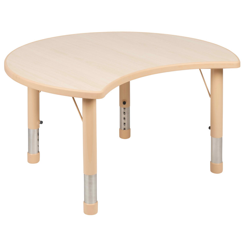 Crescent Natural Plastic Kids Activity Table with Adjustable Height