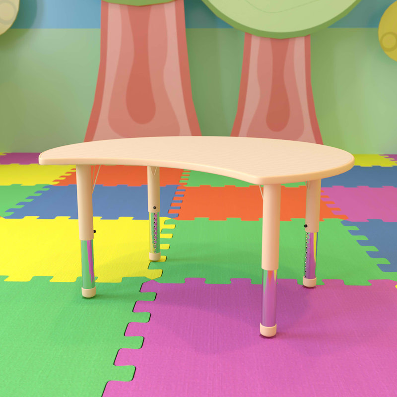 Crescent Natural Plastic Kids Activity Table with Adjustable Height