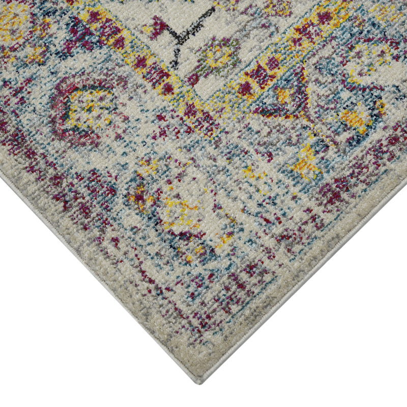 Rectangular Gray Synthetic Stain-Resistant Area Rug