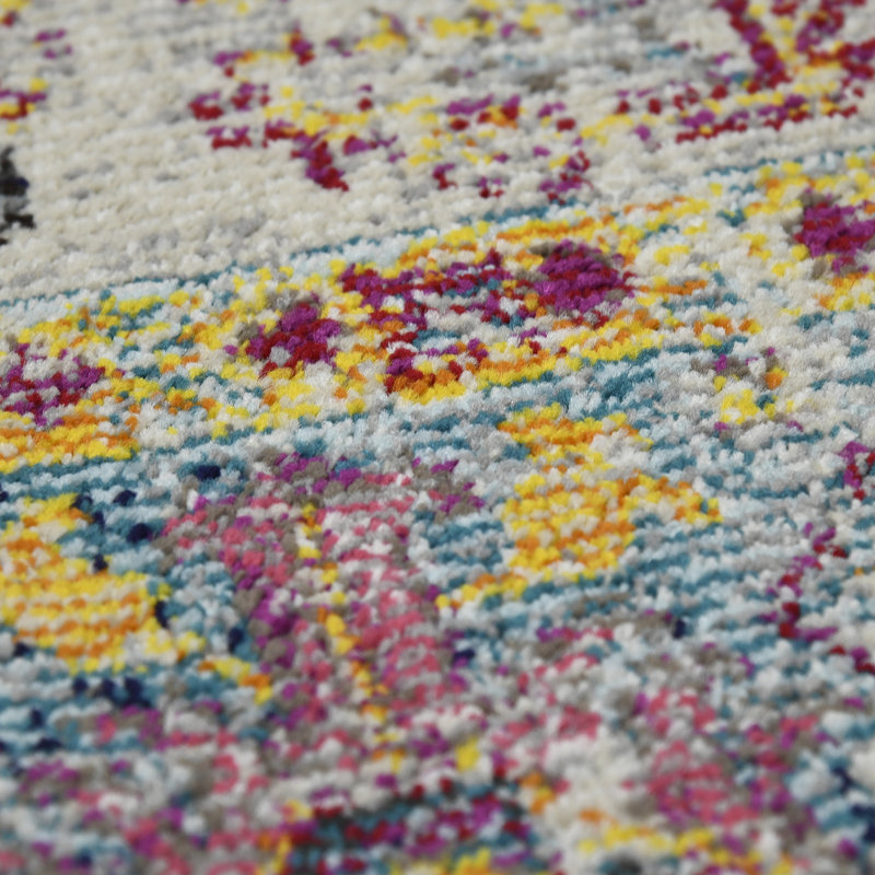 Rectangular Gray Synthetic Stain-Resistant Area Rug