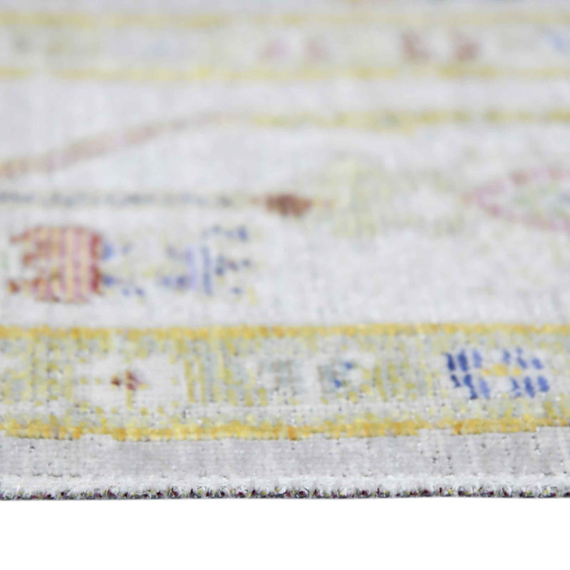Reversible Vintage Blue Synthetic 7'10" x 10'6" Low Pile Area Rug