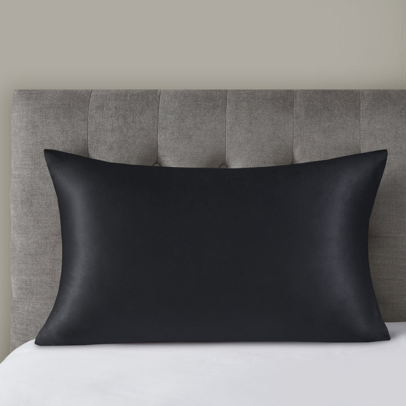 Gray 100% Mulberry Silk Standard Pillowcase with Zipper Closure