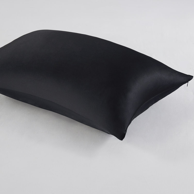 Gray 100% Mulberry Silk Standard Pillowcase with Zipper Closure