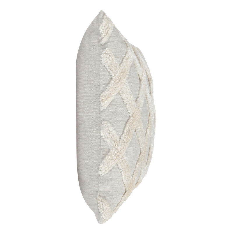 Evangeline Natural Linen Embroidered Throw Pillow