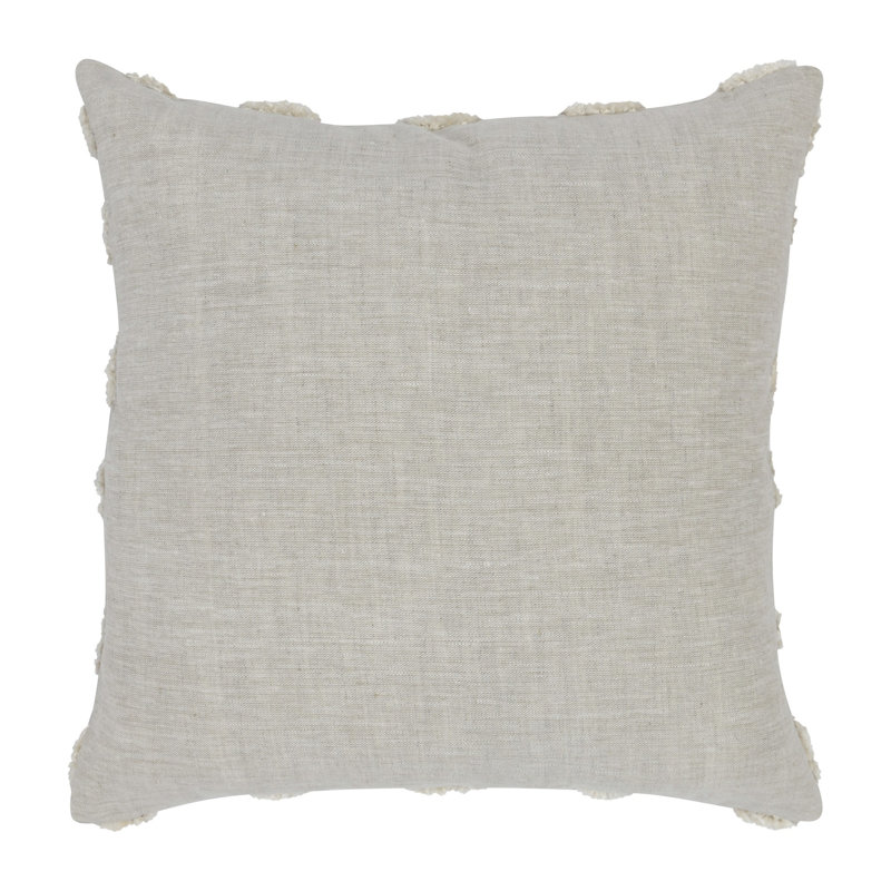 Evangeline Natural Linen Embroidered Throw Pillow
