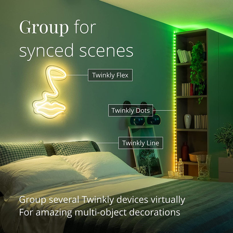 Twinkly Dots 60 LED Smart Gaming Room Flexible Lights, USB Black