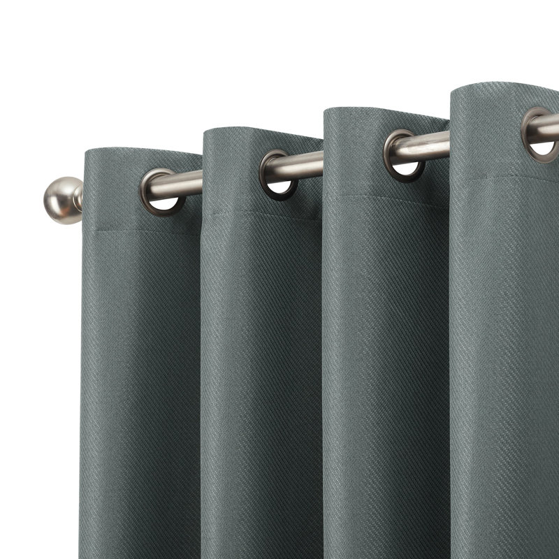 Charcoal Gray Thermal Blackout Grommet Curtain Panels, 52" x 84"