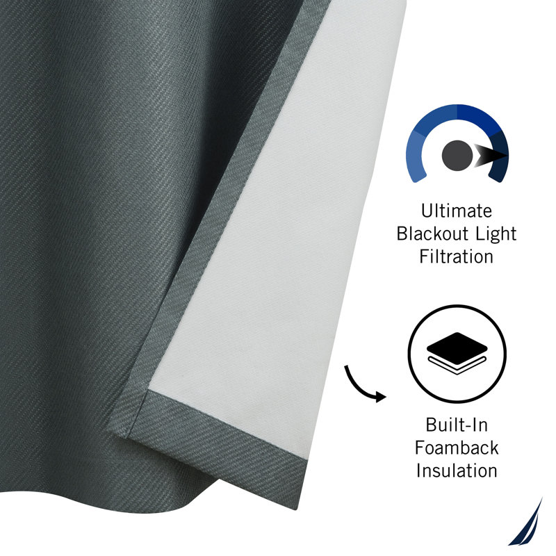 Charcoal Gray Thermal Blackout Grommet Curtain Panels, 52" x 84"