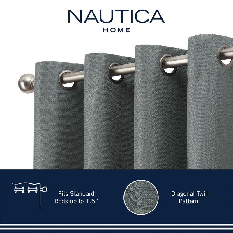 Charcoal Gray Thermal Blackout Grommet Curtain Panels, 52" x 84"